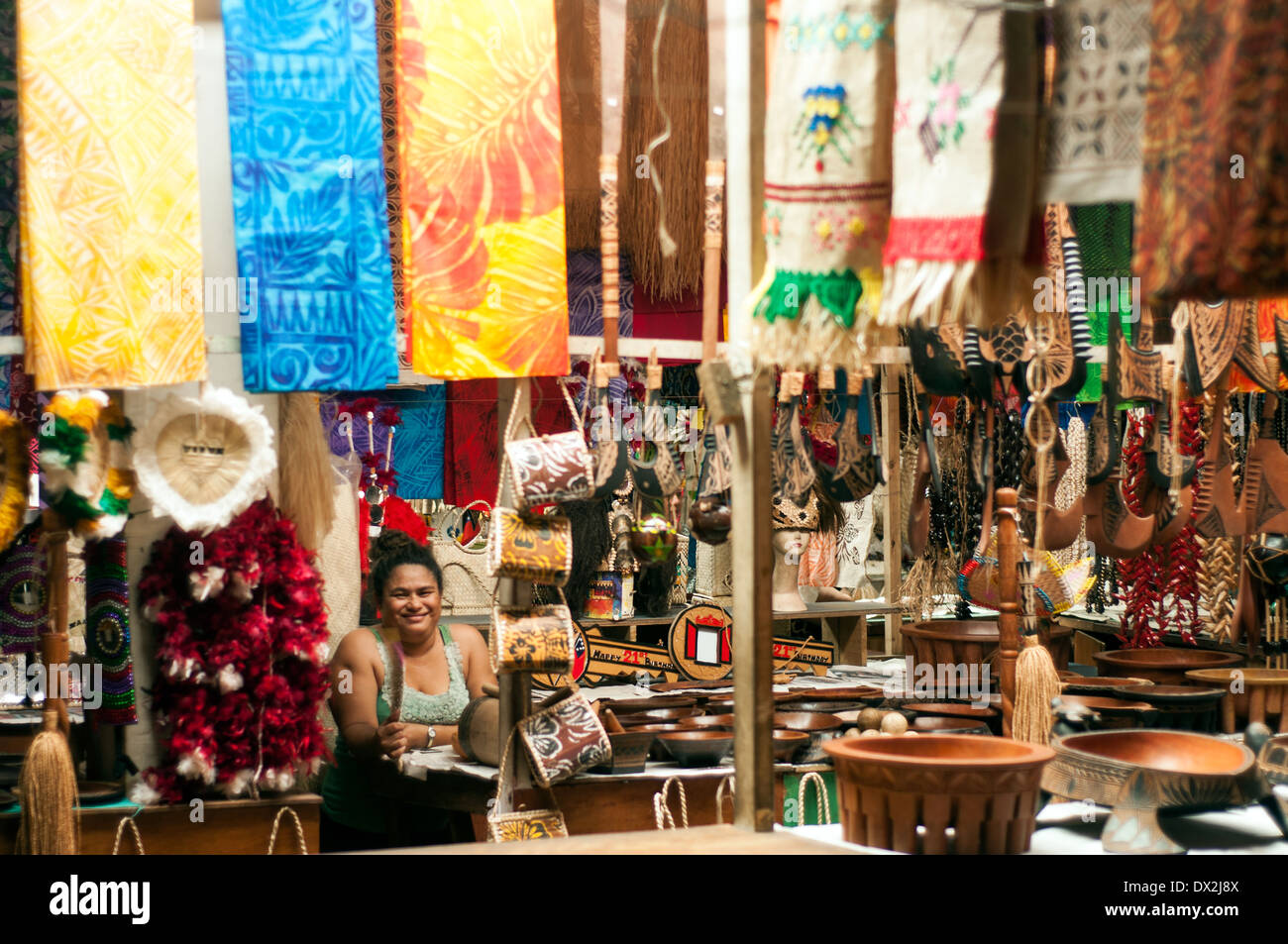 craft stalls, Flea Market, town Center, Apia, Samoa Stock Photo Alamy