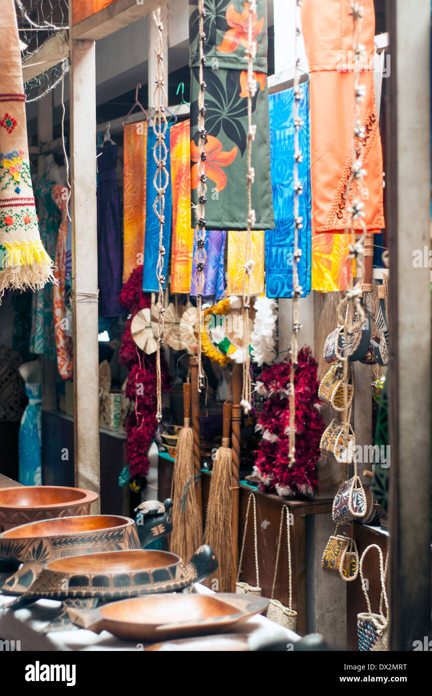 craft stalls, Flea Market, town Center, Apia, Samoa Stock Photo Alamy