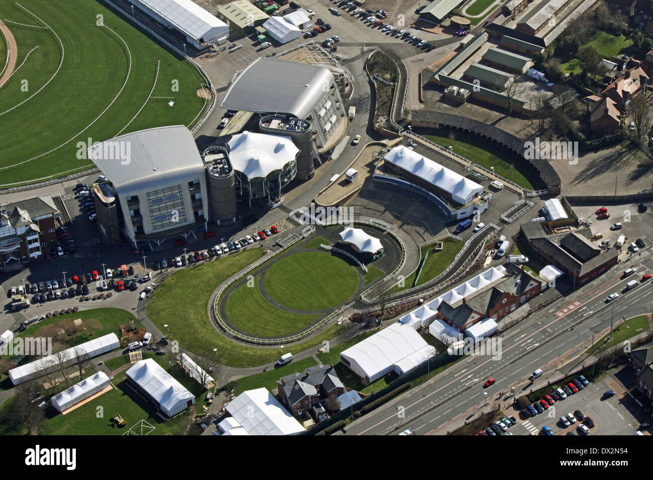 aerial view of Aintree Racecourse in Liverpool, home of the Grand Stock