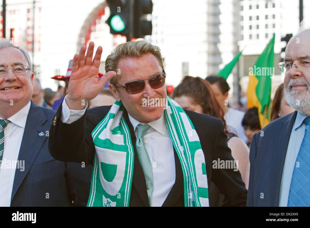 London,16th March 2014,Michael Flatley from Riverdance lead the St Patrick's Day parade in Londo Credit: Keith Larby/Alamy Live News Stock Photo