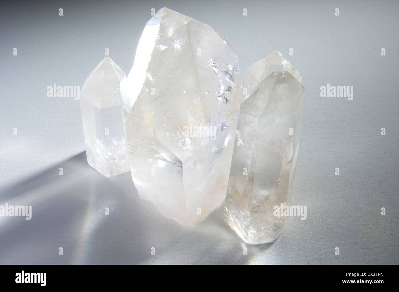 Different sizes of quartz crystal together Stock Photo Alamy
