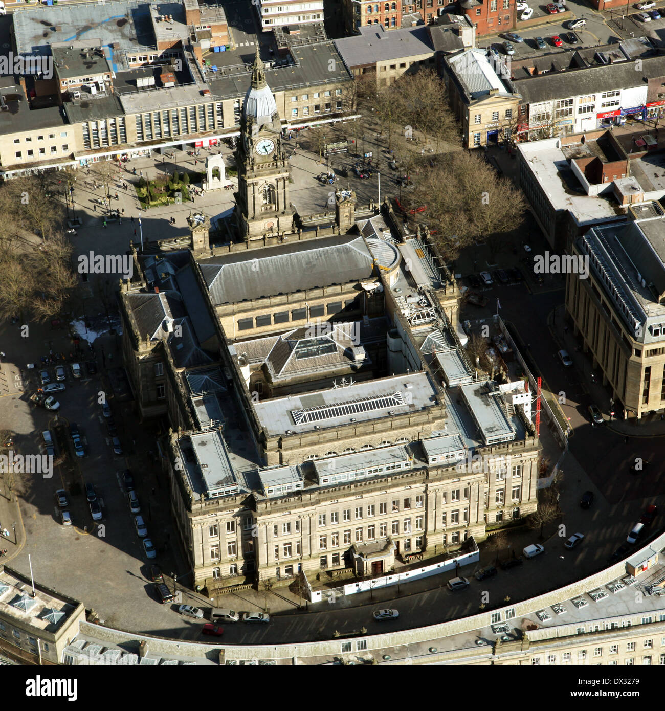 aerial view of Bolton Town Hall Stock Photo Alamy