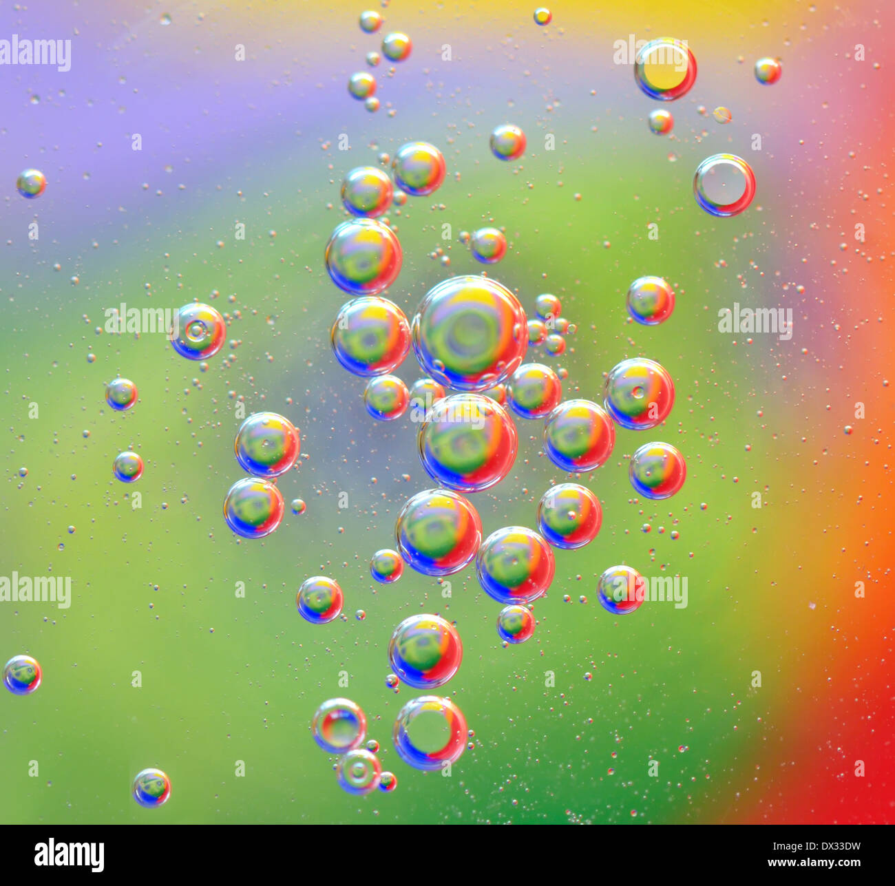 Oil drops on a water surface Stock Photo Alamy