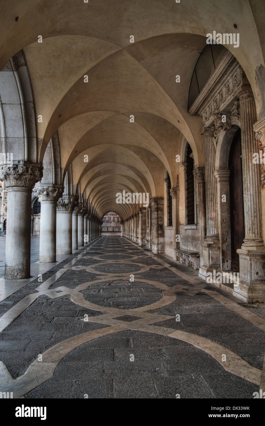 corridor at duks palace in venice italy Stock Photo