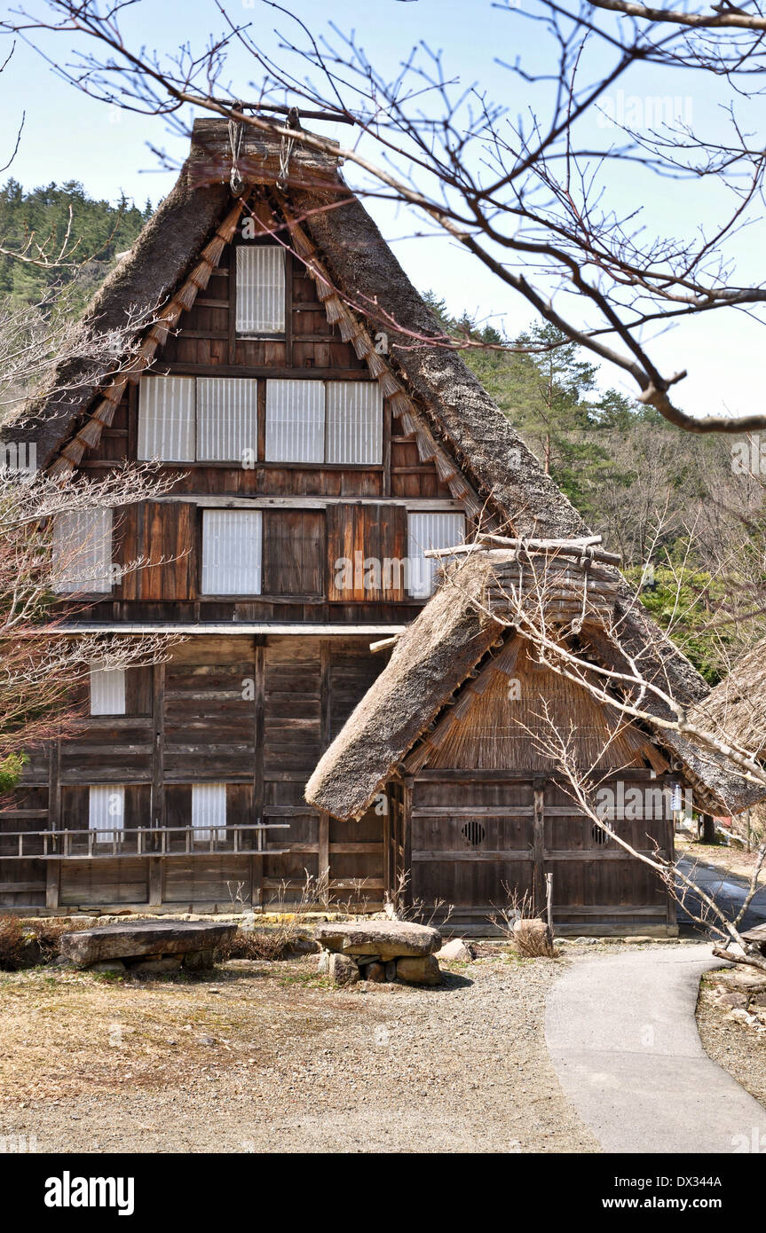 Old house at Hida folk village (Hida no sato) - Takayama, Japan Stock Photo