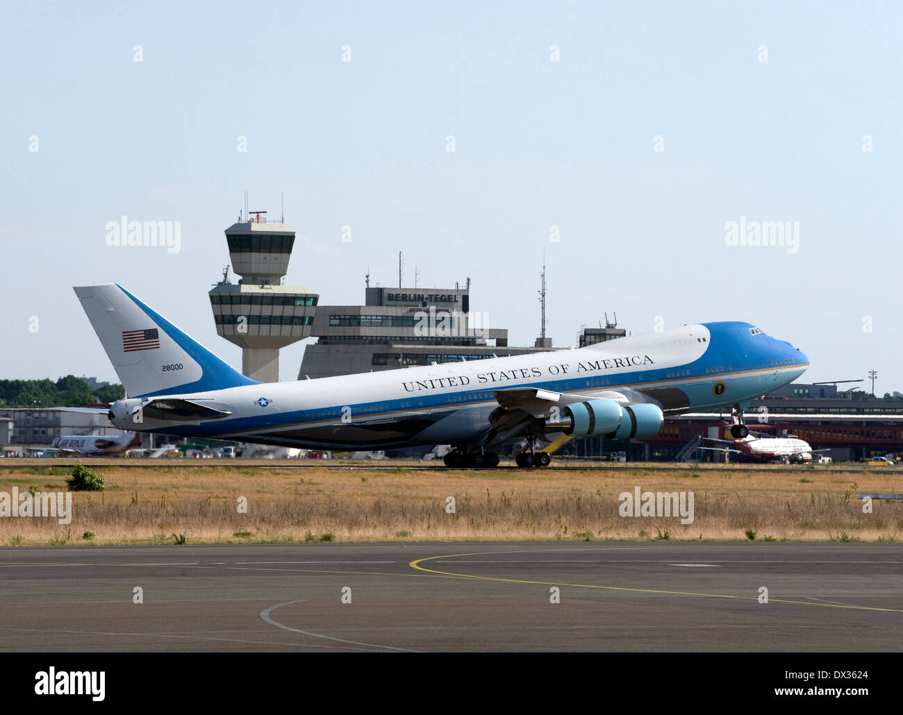 landing Air Force One Stock Photo