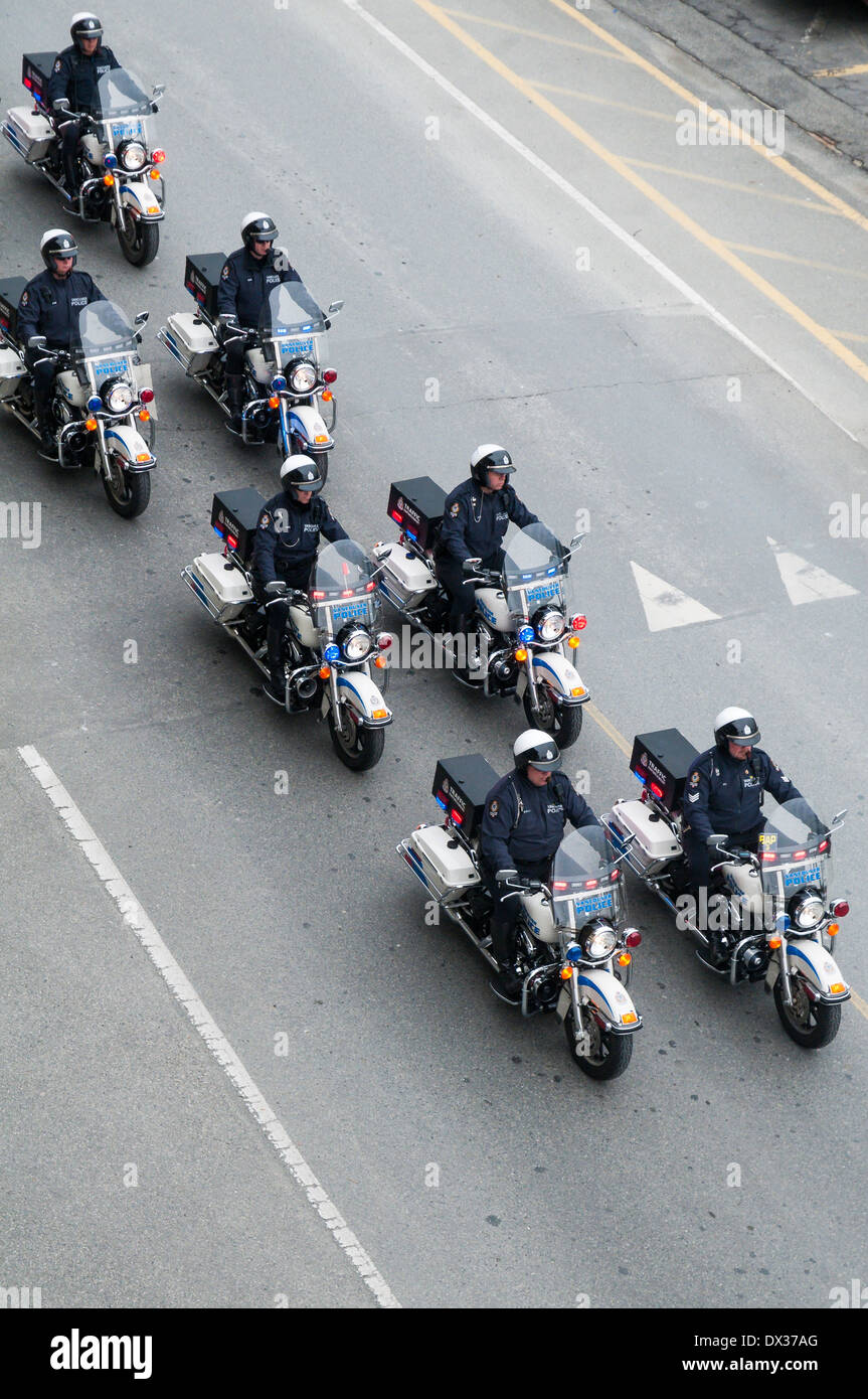 Vancouver Police motorcade, Vancouver, British Columbia, Canada Stock Photo