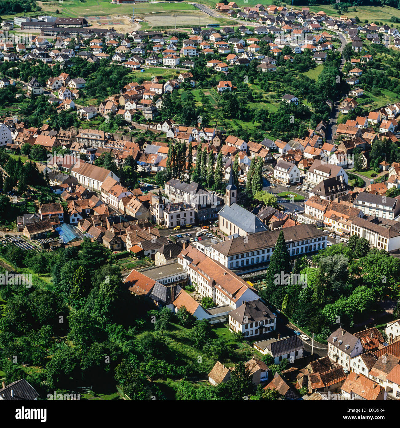 Aerial Of Niederbronn Les Bains Town Alsace France Stock Photo Alamy