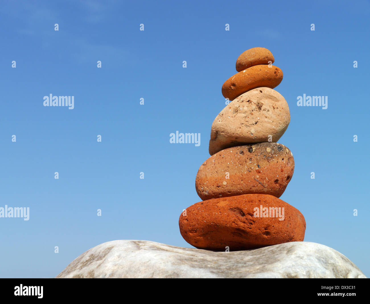 pile of stones at the beach, sweden Stock Photo