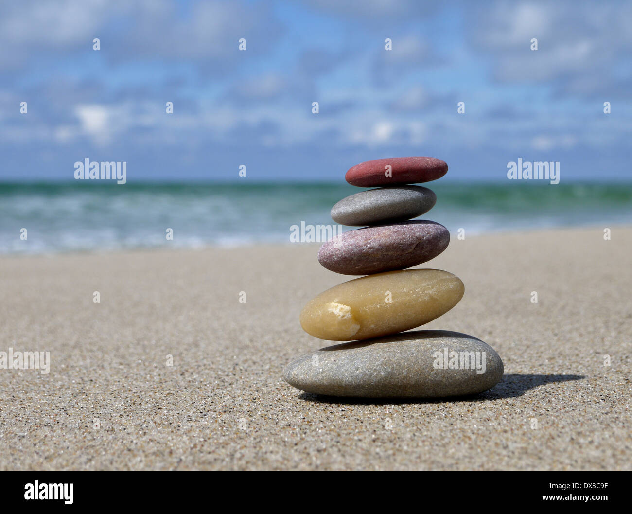 pile of stones at the beach Stock Photo