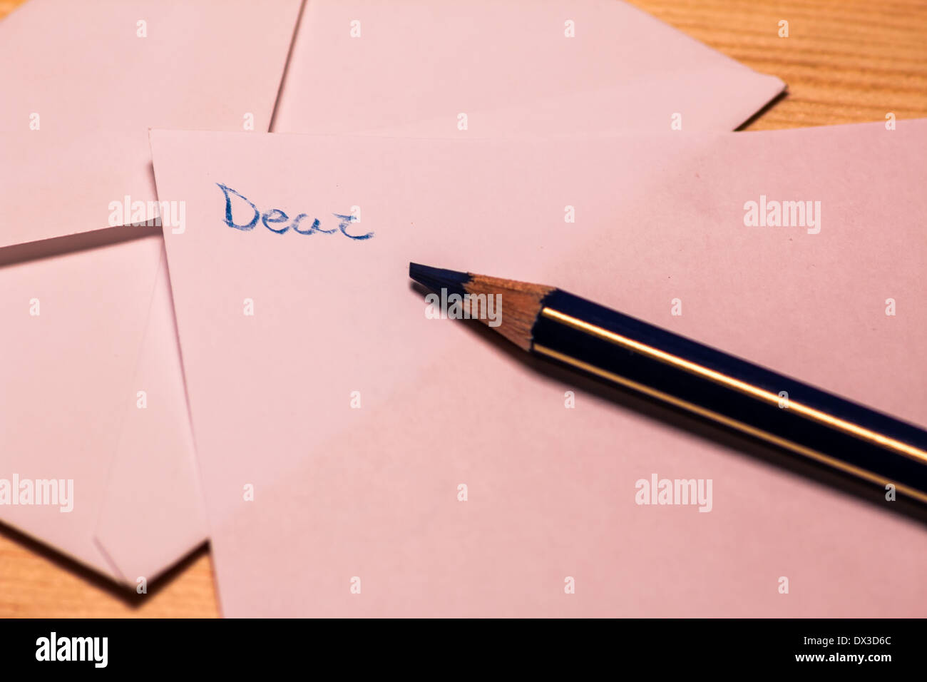 the beginnin of a letter to something very far Stock Photo
