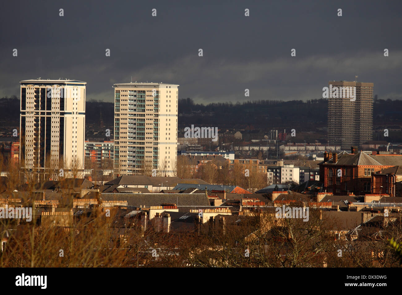 High rise flats in Glasgow, Scotland Stock Photo Alamy