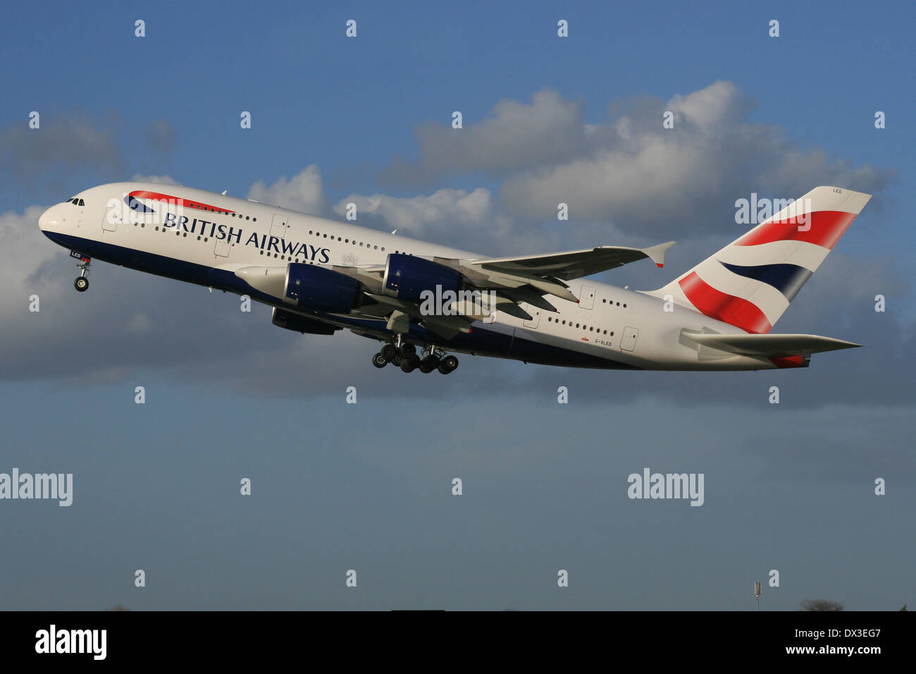 BRITISH AIRWAYS AIRBUS A380 Stock Photo