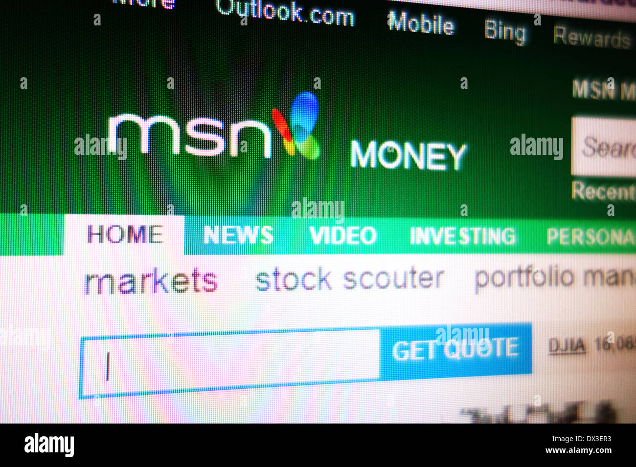 msn money website Stock Photo