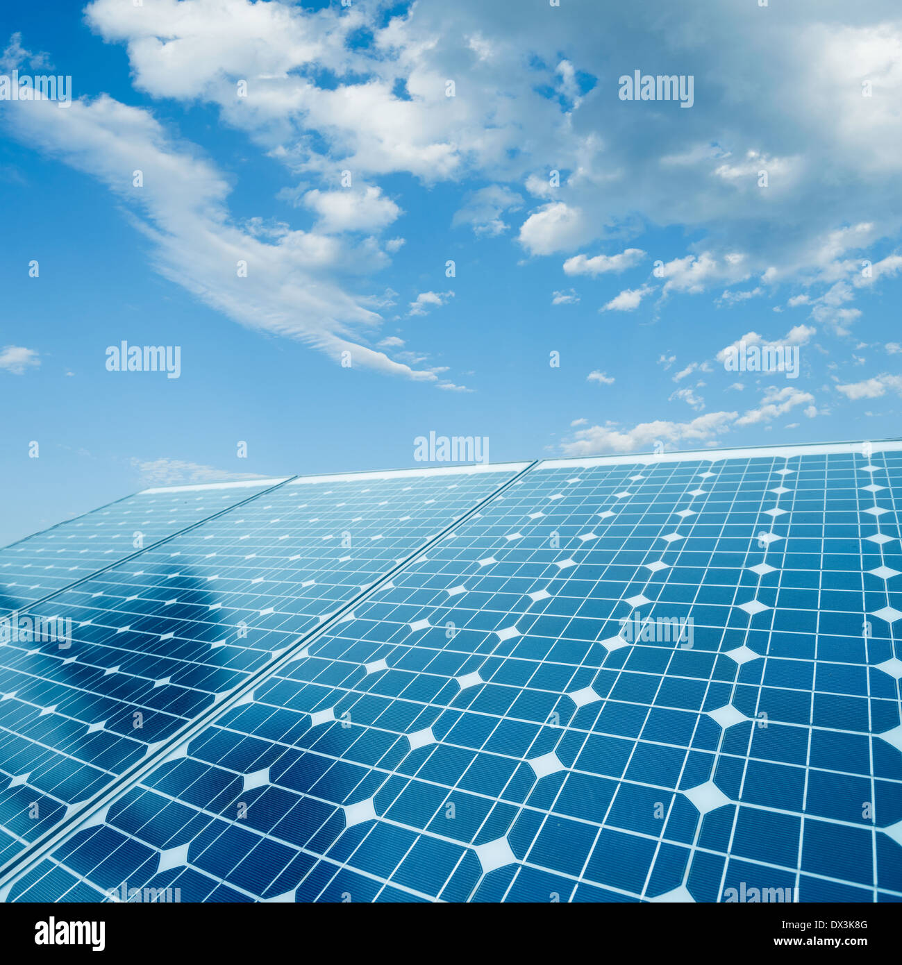 photovoltaic cells and sunlight background Stock Photo