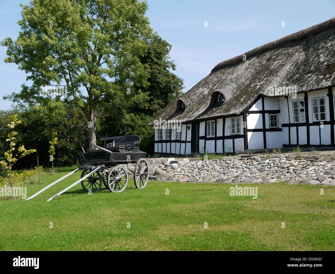 half timbered house in gjerrild, jutland, denmark Stock Photo