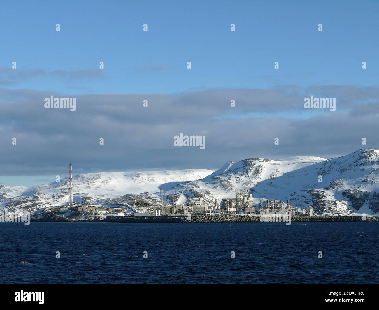 natural gas terminal at melkøya near hammerfest, finnmark, norway Stock Photo