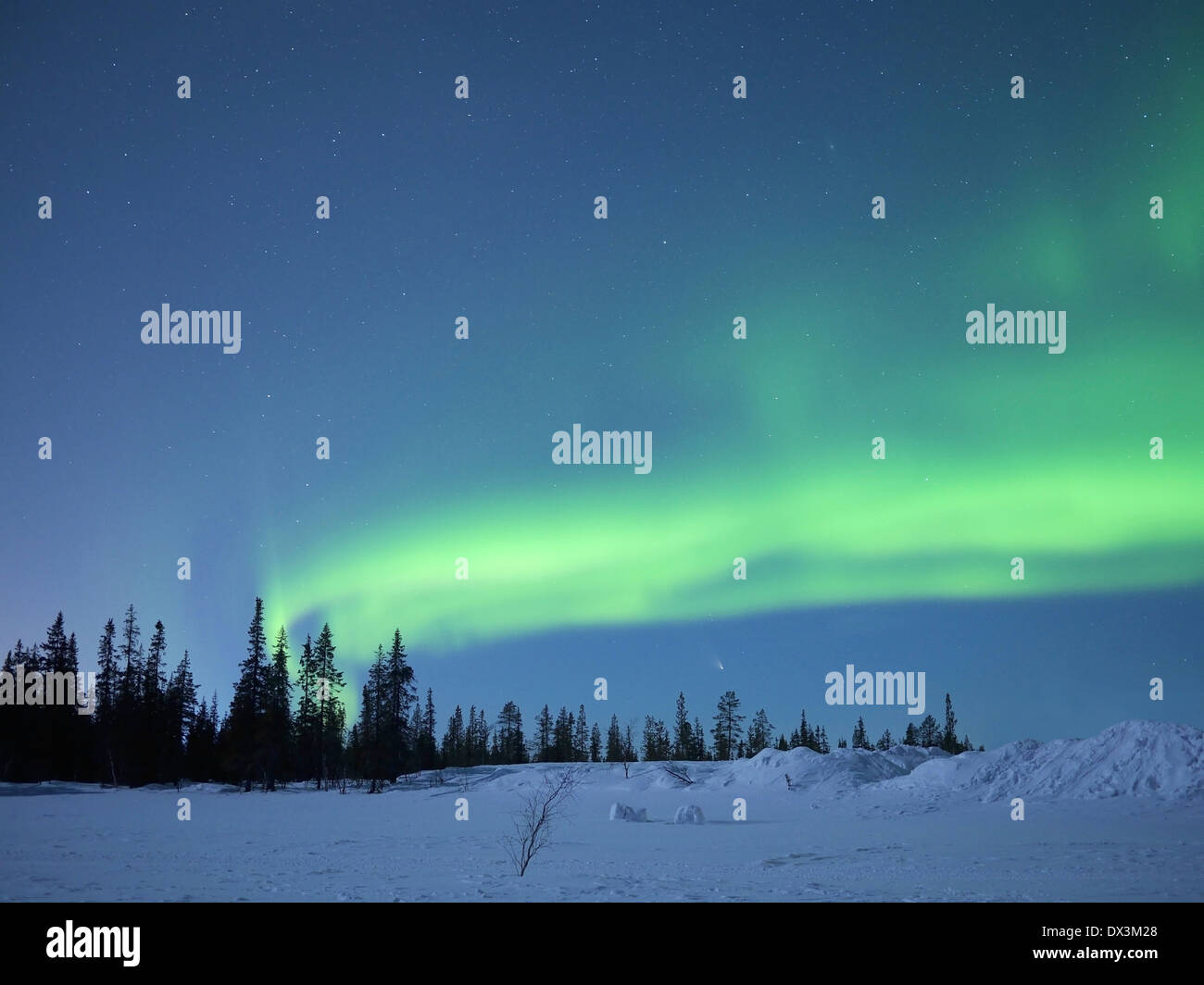 northern lights, kiruna, norrbottens län, lappland, sweden Stock Photo