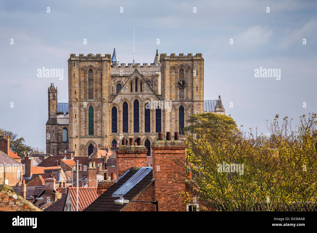 Rooftop view to Ripon Cathedral, North Yorkshire. Stock Photo