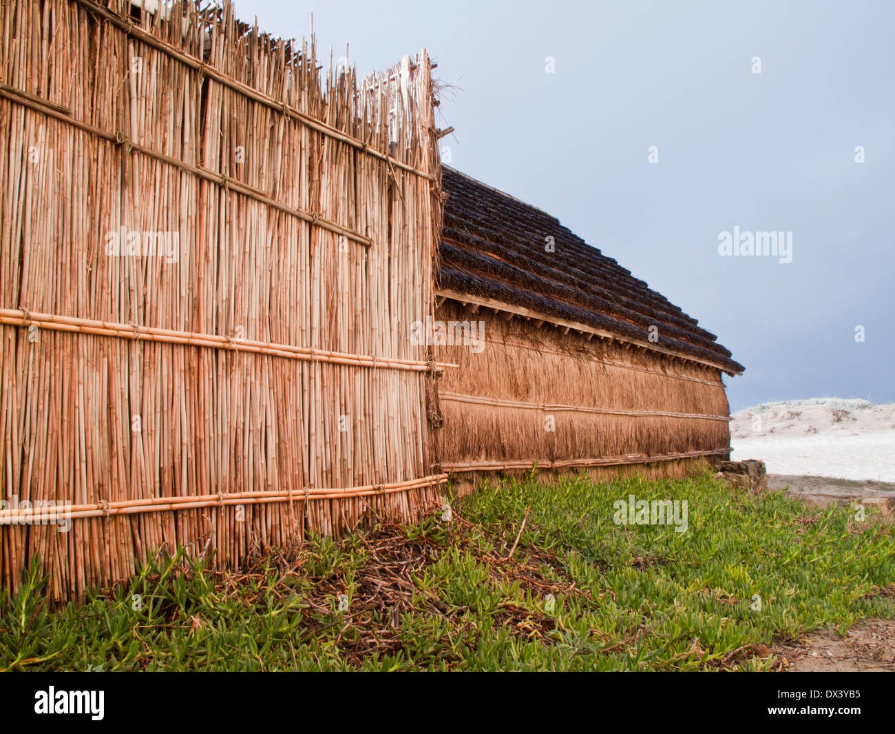 A traditional fisherman´s house made of reed in Sardinia, Italy Stock