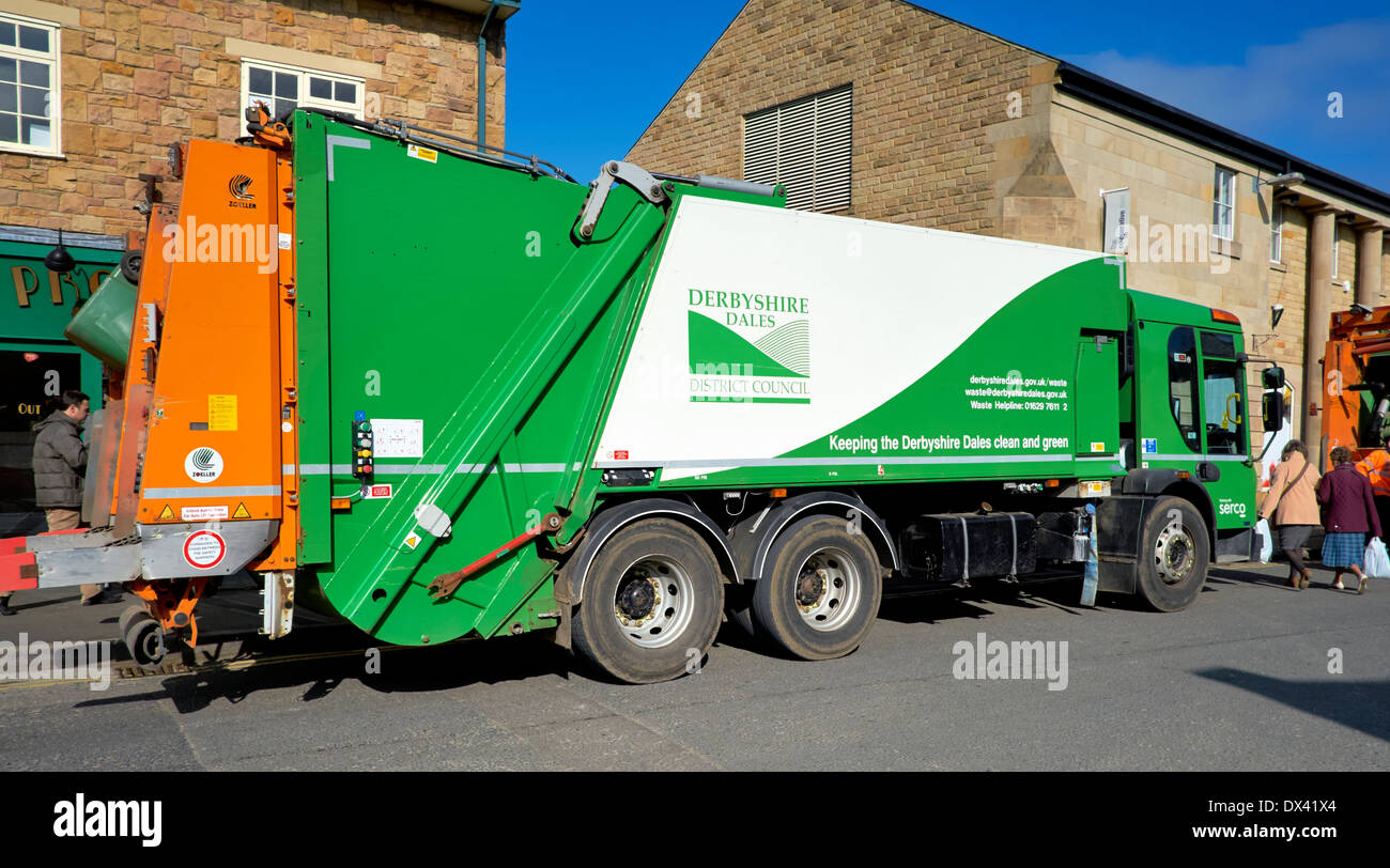 Derbyshire Dales district council dustbin lorry Bakewell England uk Stock Photo