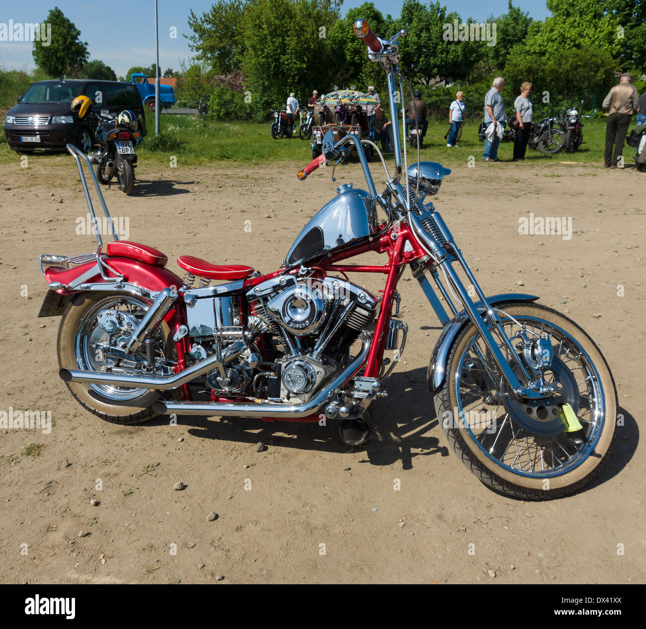 Motorcycle Harley Davidson Custom Chopper Stock Photo