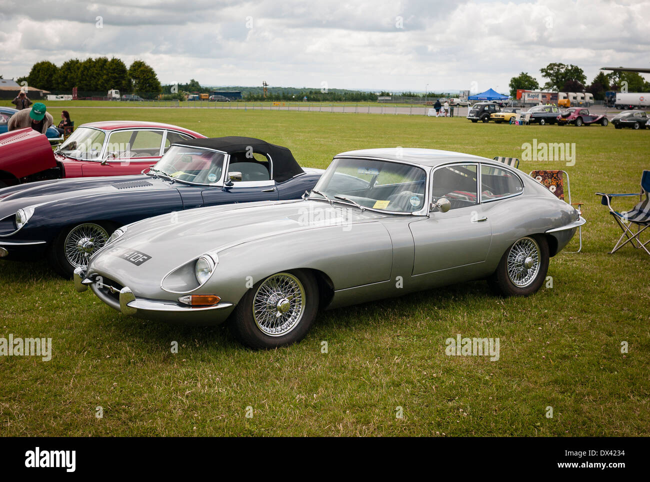 Classic Jaguar 'E' Type sports saloon car in UK Stock Photo