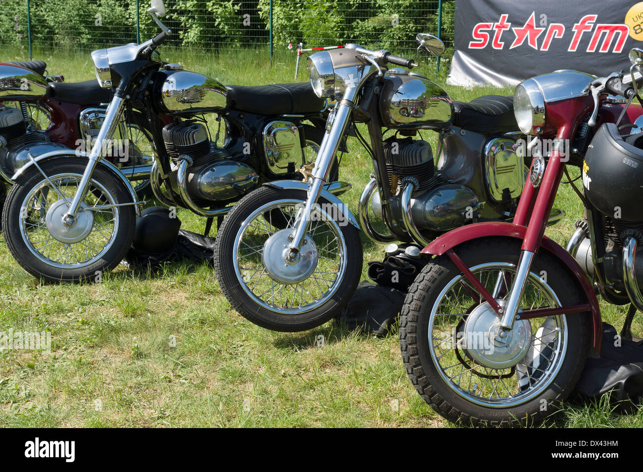 PAAREN IM GLIEN, GERMANY - MAY 19: Motorcycles Jawa, 'The oldtimer show' in MAFZ, May 19, 2013 in Paaren im Glien, Germany Stock Photo