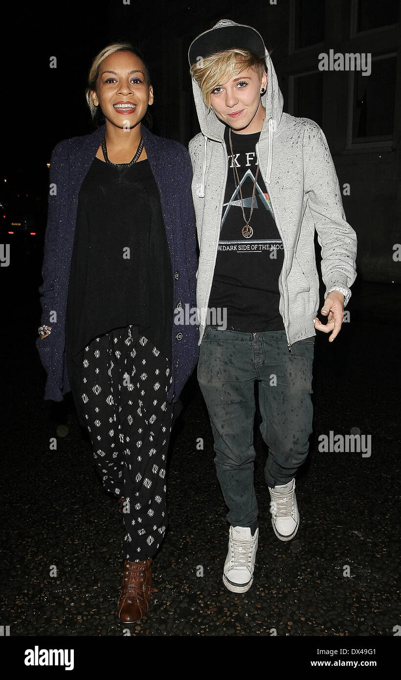 Jade Ellis and Charlotte Rundle, of X Factor arrive back at a hotel ...