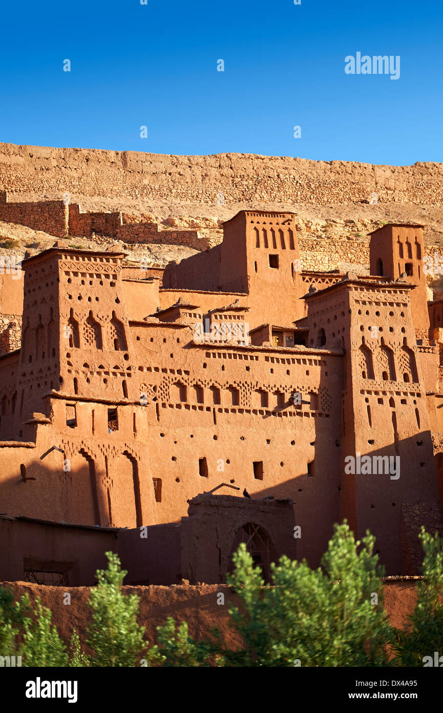 Adobe buildings of the Berber Ksar or fortified village of Ait Benhaddou, Sous-Massa-Dra Morocco Stock Photo