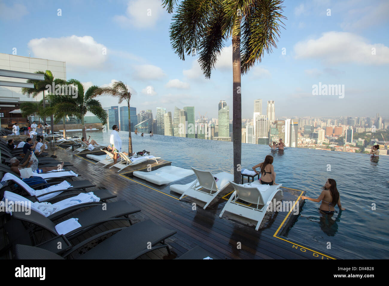 Pool at Marina Bay Sands Hotel Singapore Stock Photo