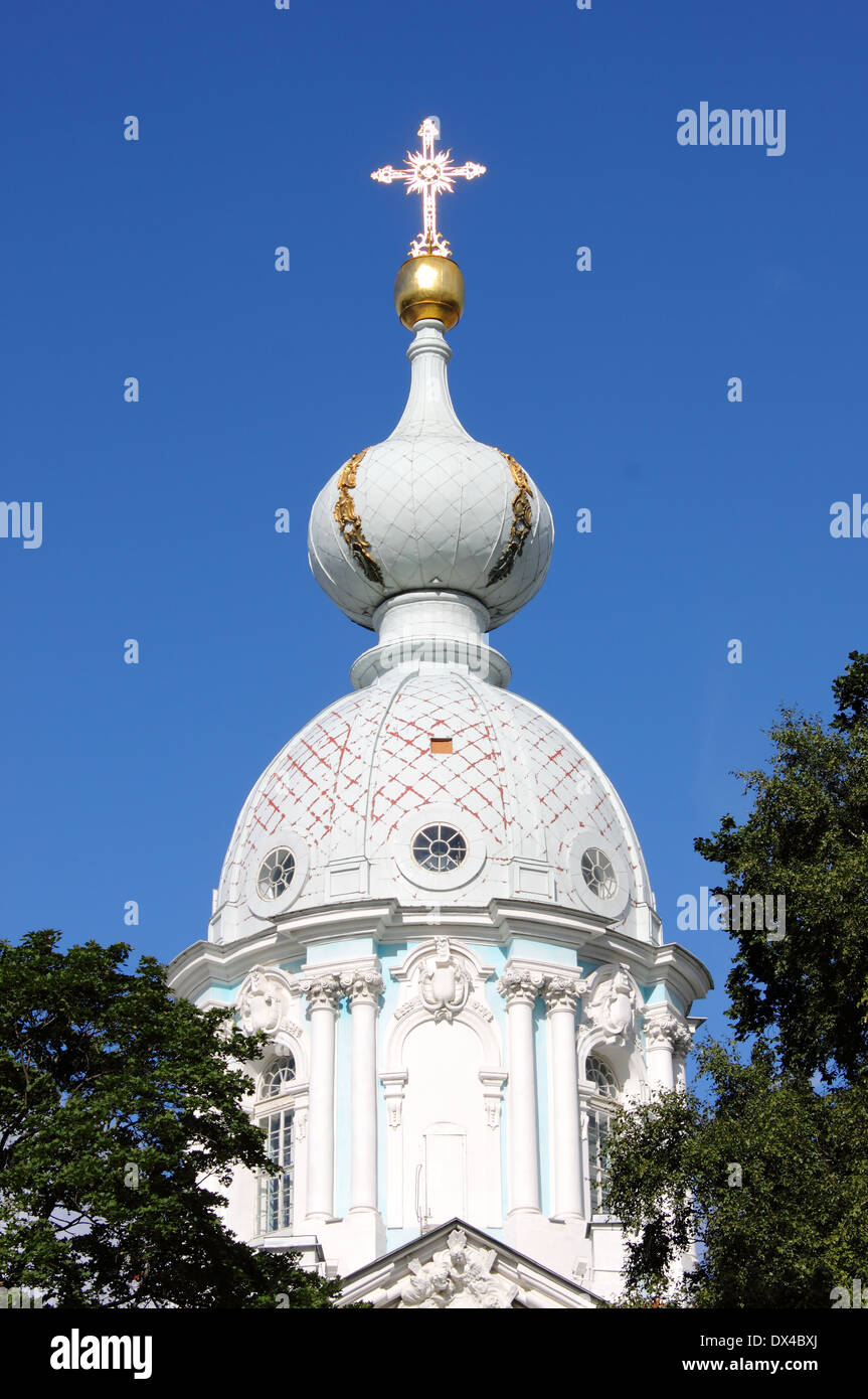 Dome of Smolny Cathedral in St. Petersburg, Russia Stock Photo - Alamy