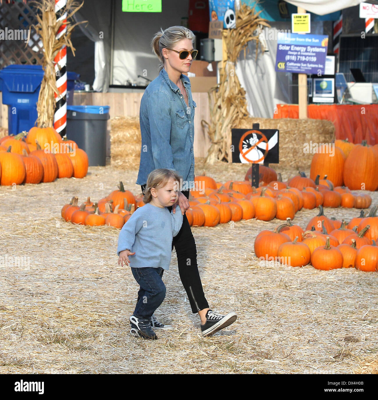 Ali Larter and her son Theodore at Mr. Bones Pumpkin Patch Los Angeles