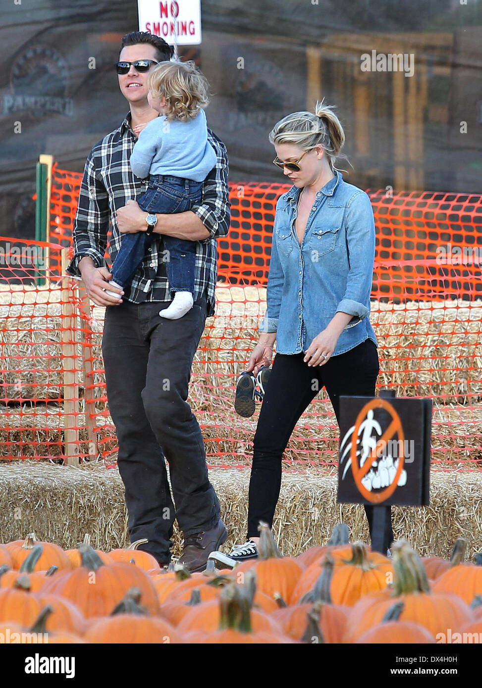 Ali Larter and husband Hayes MacArthur with their son Theodore at Mr