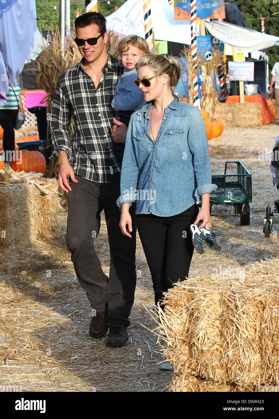 Ali Larter and husband Hayes MacArthur with their son Theodore at Mr