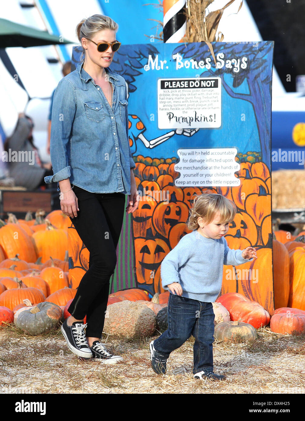 Ali Larter and her son Theodore at Mr. Bones Pumpkin Patch Los Angeles