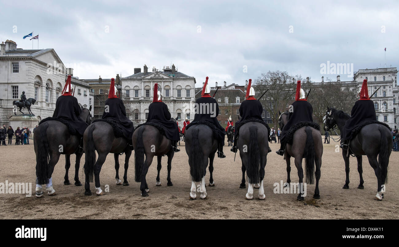 The Blues and Royals on parade in Horseguards. Stock Photo