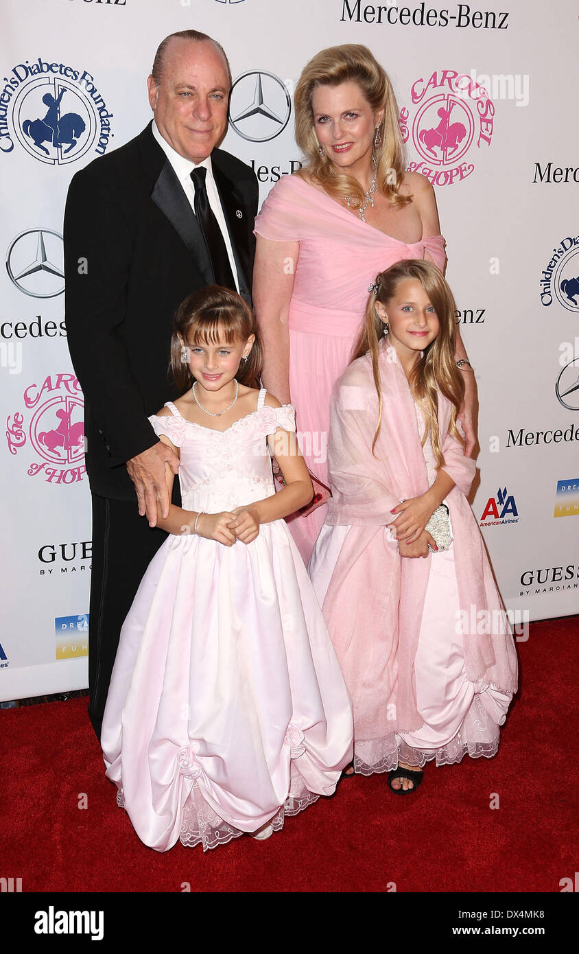 Nancy Davis with husband Ken Rickel and daughters Isabella Rickel and Ariana Rickel 26th Anniversary Carousel Of Hope Ball - Presented By Mercedes-Benz - Arrivals Los Angeles, California - 20.10.12 Where: USA When: 20 Oct 2012 Stock Photo
