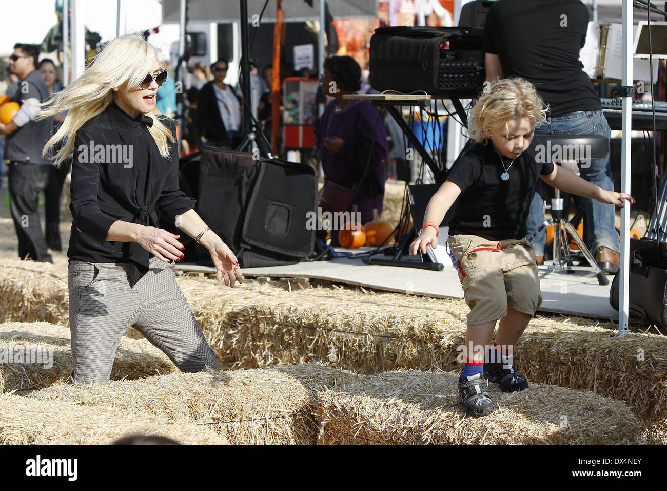 Gwen Stefani and her son Zuma Rossdale At Shawn's pumpkin patch, Culver