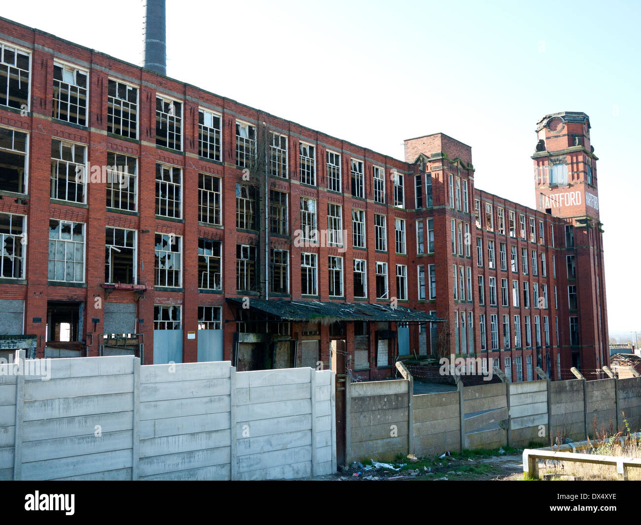 Old derelict mill in Chadderton, Oldham, Greater Manchester, UK Stock