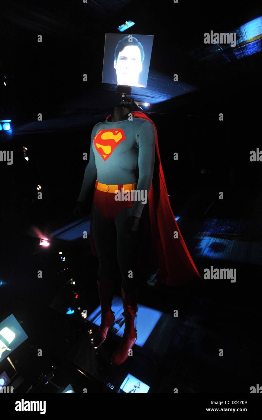 Superman 4 - Christopher Reeve as Superman Hollywood Costume - press view held at the Victoria and Albert Museum. London, England - 17.10.12 Featuring: Superman 4 - Christopher Reeve as Superman Where: London, United Kingdom When: 17 Oct 2012 Stock Photo