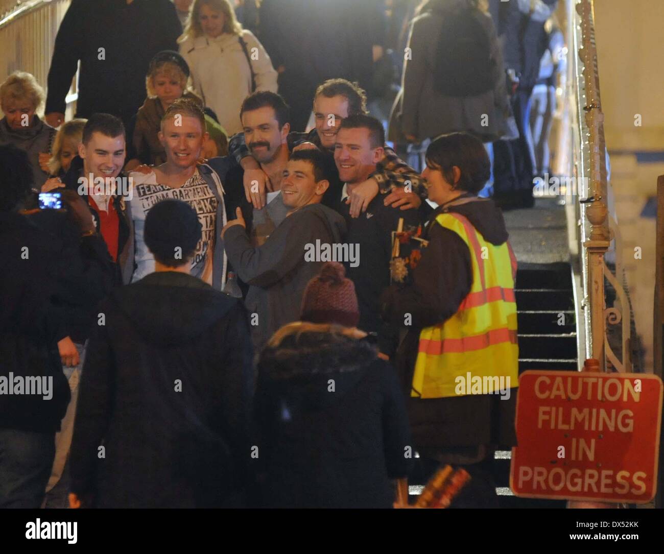 Emmett J Scanlan E4's Hollyoaks cast seen shooting scenes on the Ha ...