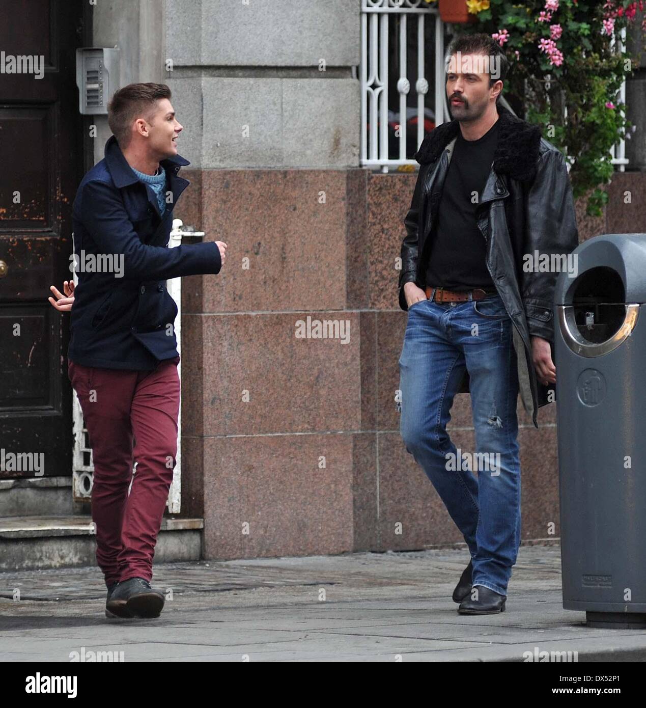 Emmett J Scanlan, Kieron Richardson E4's Hollyoaks cast seen shooting ...
