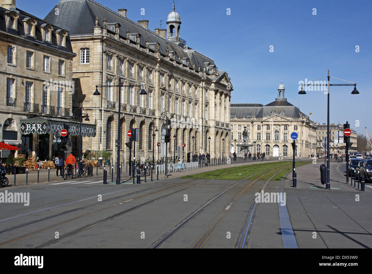 Bordeaux, France, view northwards, Quai Richelieu Stock Photo