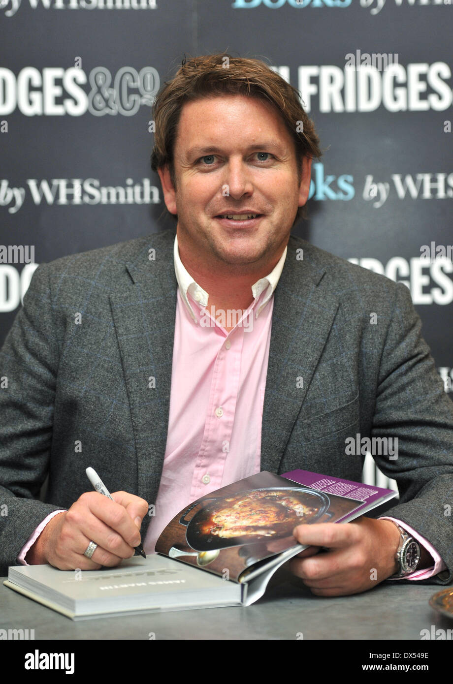 James Martin signs his new book 'Slow Cooking' at Selfridges. London, England 25.10.12