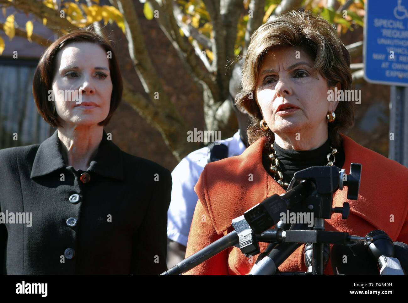 Maureen Stemberg Sullivan (left) and her lawyer, Gloria Allred address