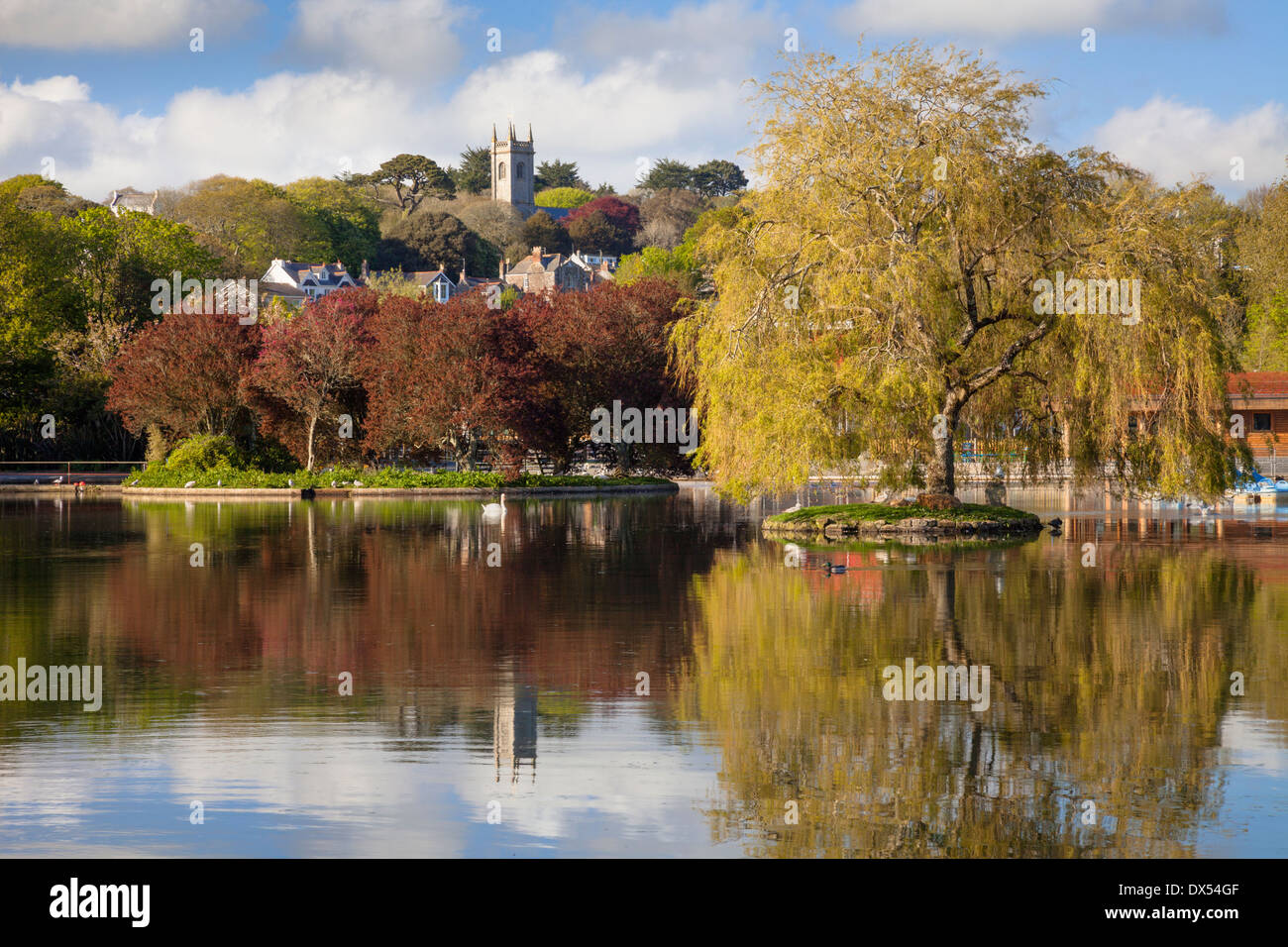 Spring at Helston Boating Lake Stock Photo