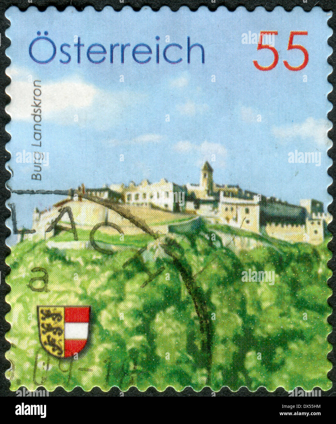 AUSTRIA - CIRCA 2009: Postage stamp printed in Austria, shows Burg Landskron, circa 2009 Stock Photo
