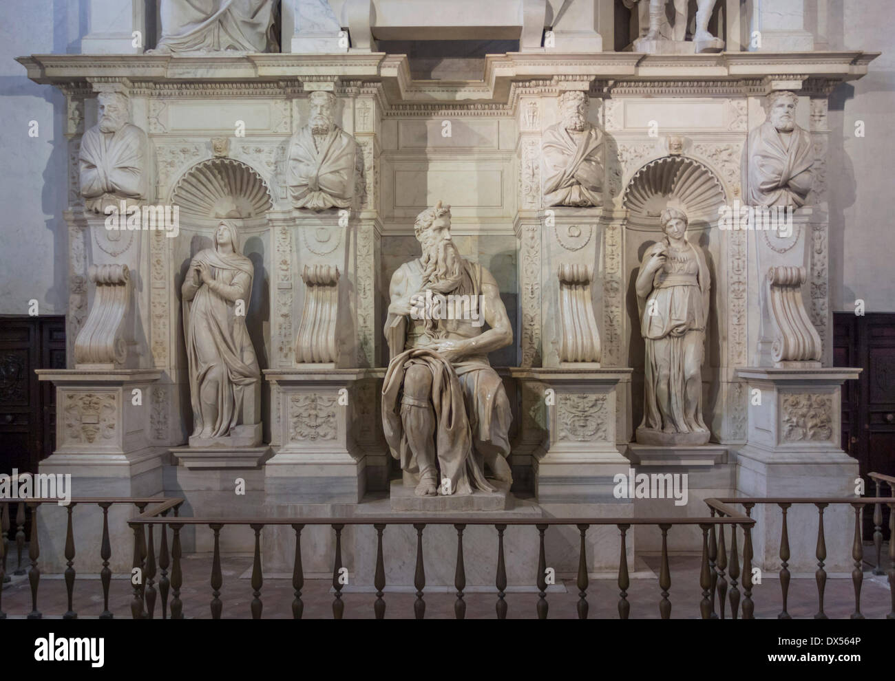 Tomb of Pope Julius II by Michelangelo, Basilica di San Pietro in Vincoli, Rome, Lazio, Italy Stock Photo