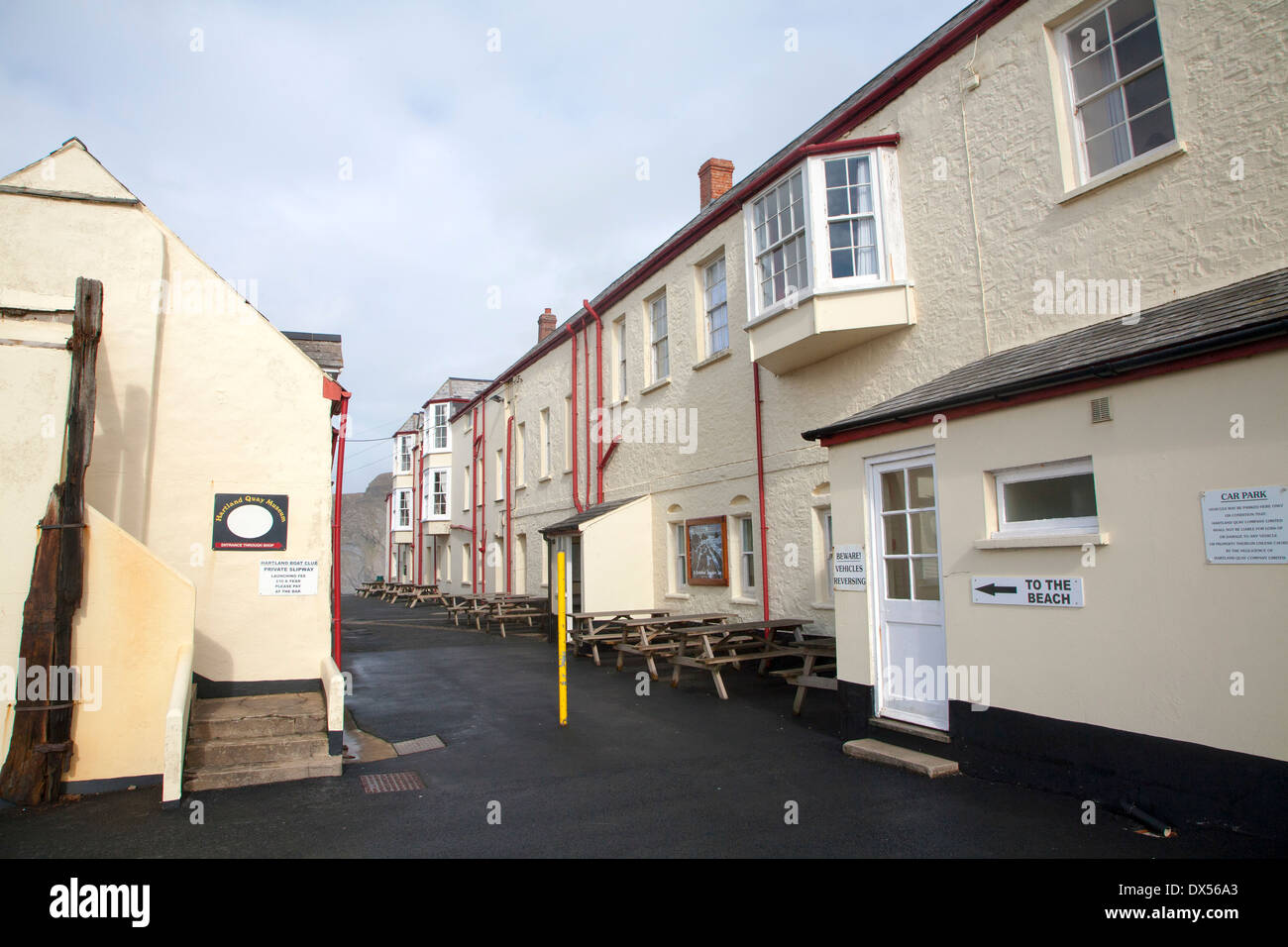 The 'Street' at the Hartland Quay hotel, Hartland, north Devon, England